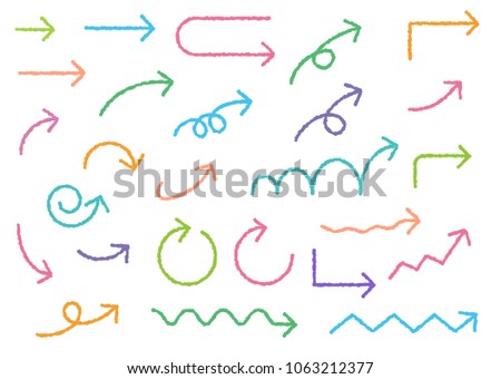 Colorful arrow handwriting style, vector illustration EPS10