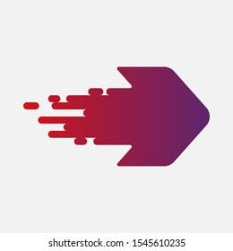 Colorful arrow icon, logo. Abstract vector design.