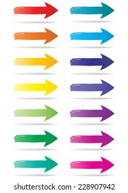colorful arrow icon set on white background