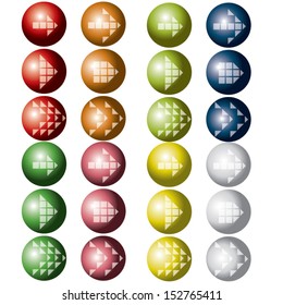 colorful arrow icons. pixel design set. vector illustration 