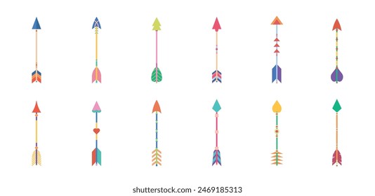 Conjunto de ilustración de flecha colorida Paquete