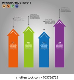 Colorful Arrow infographics design template, process diagram, Vector illustration EPS10.