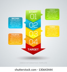 Colorful arrow layout with numbers for your presentation design. Vector illustration.