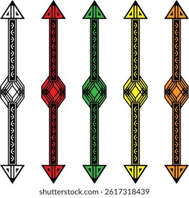 Colorful Arrow Line Vector Set – Geometric Double-Headed Direction Arrows in Modern Outline Style
