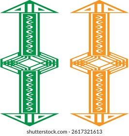 Colorful Arrow Line Vector Set – Geometric Double-Headed Direction Arrows in Modern Outline Style
