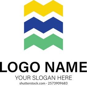 Colorful Arrow logo design, monogram, finance, abstract, wordmark, letter mark, business, typography, flat, minimalist, brand.