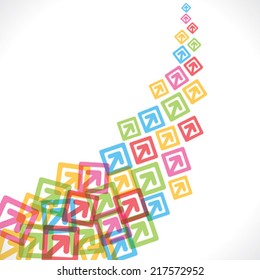 colorful arrow move up background vector