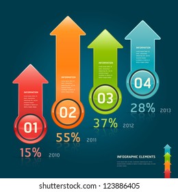 Colorful arrow number options banner. Vector illustration. can be used for workflow layout, diagram, web design, infographics.