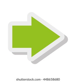 Colorful arrow in one direction isolated flat icon, vector illustration.