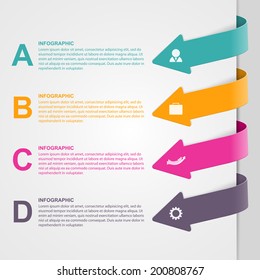 Colorful arrow options infographic. Vector illustration.