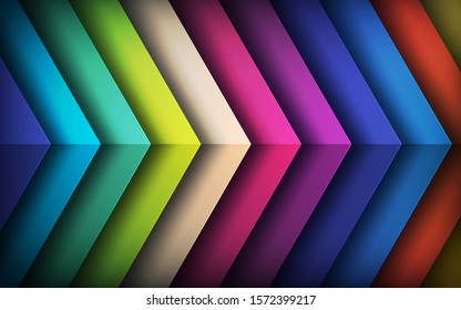 Colorful arrow overlap background vector. 