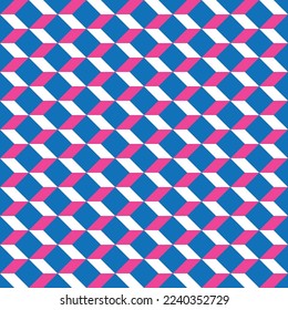 Colorful arrow pattern on blue background. Pink and blue modern backdrop design. Left and right arrow direction pattern background.