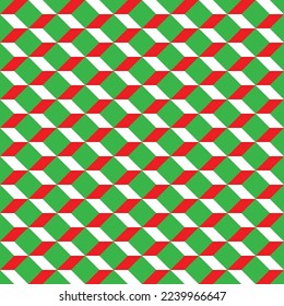 Patrón de flecha colorida sobre fondo verde. Colorido diseño navideño moderno de fondo. Fondo del patrón de dirección de flecha izquierda y derecha.