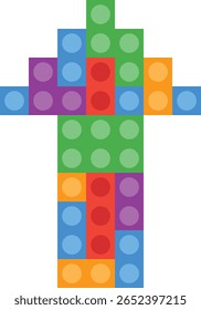 seta para cima colorida com o tema de blocos divertidos, pode ser usado para o botão de jogo 