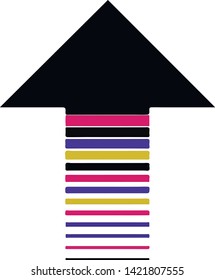 colorful arrow pointing up vector