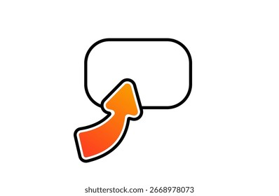 Flecha colorida apunta a un rectángulo que indica el enfoque. se utiliza para resaltar los Elementos de la interfaz de teclas.