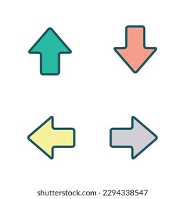 Colorful arrow set flat icon vector