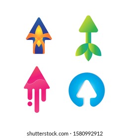 colorful arrow set illustration design