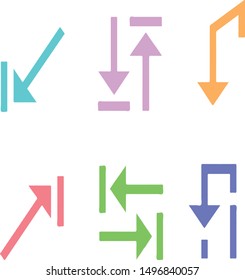 colorful arrow shapes on white background