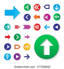 Colorful arrow sign icon set. 