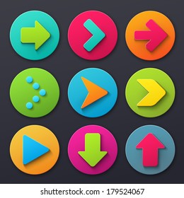 Colorful arrow sign icons