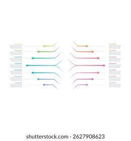 sinais de seta colorida modelo infográfico. modelo de informações de quatorze etapas. modelo infográfico para negócios, educação, relatório anual, revista