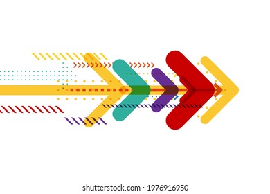 Colorful arrow speed background. Concept of communication data transfer technology