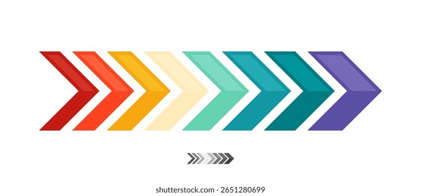 Colorful arrow speed graphic design. Symbolizing motion, fast, moving arrow, going, acceleration, progress, and direction. Transparent and PNG background vector illustration