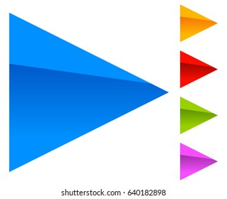 Colorful arrow template. Arrow shapes in different colors