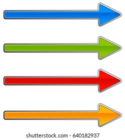 Colorful arrow template. Arrow shapes in different colors