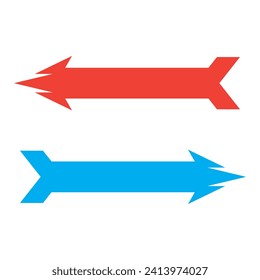 Colorful Arrow Vector Icon like a rocket