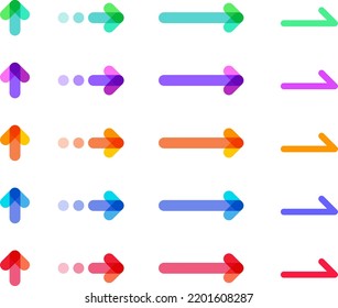 colorful arrow vector icon set
