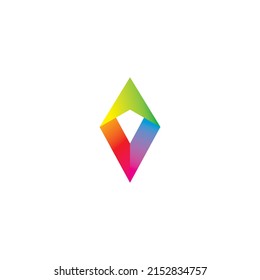 Colorful arrowhead logo vector template.
