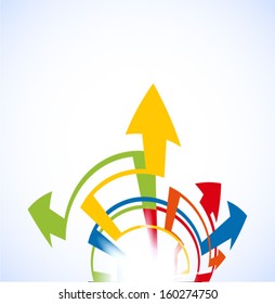Colorful arrows arc shape background. Vector eps10