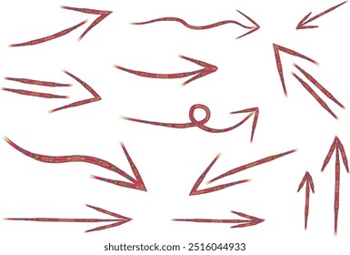 flechas de colores, punteros, pincel, arte