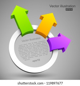 Colorful arrows with circle 3D.