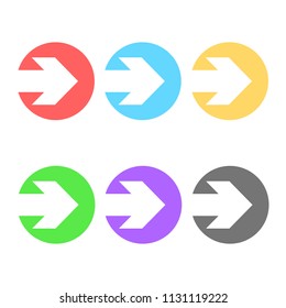 colorful arrows in circle icon button, stock vector illustration