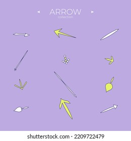 Colorful arrows. Collection in color. Arrow logo concept. For website design. Vector navigation
