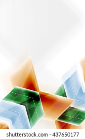 Colorful arrows composition. Vector web brochure, internet flyer, wallpaper or cover poster design.