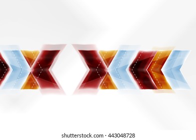 Farbige Pfeilzusammensetzung. Vektor Web-Broschüre, Internet-Flyer, Tapete oder Cover-Poster-Design.