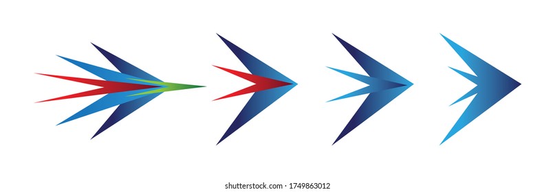 Diseño de flechas coloridas. Herramientas de dirección y movimiento digital.