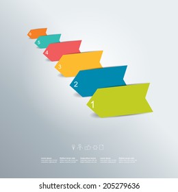 Colorful arrows diagram with text fields. Infographic vector. 