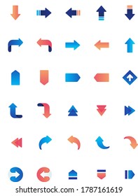 flechas coloridas en dirección diferente