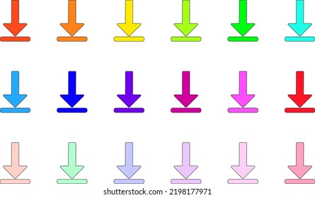 COLORFUL ARROWS DOWNLOAD AND UPLOAD BUTTON BACKGROUND