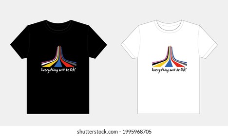 Colorful arrows extend upwards, T-shirt pattern design, vector layered file.