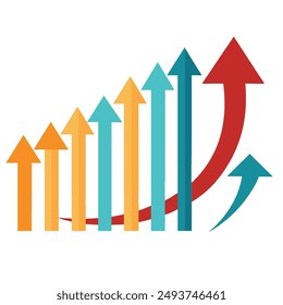 Colorful arrows flat icons vector illustration