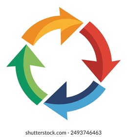 Colorful arrows flat icons vector illustration