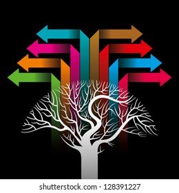 colorful arrows forming a tree