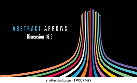 Colorful arrows going up. Dimension 16:9. Vector illustration.  EPS10.