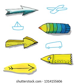 colorful arrows hand drawn